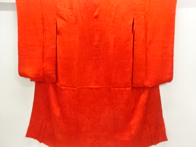 アンティーク　紋錦紗草花模様織出し長襦袢